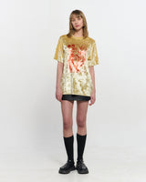 ベルベットプリントオーバーサイズTシャツ _ YELLOW