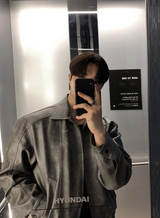 Wayne Vintage Crack Leather Zip-Up Jacket