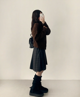 Hani cozy high neck button cardigan