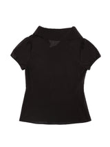 ドレープカラー ブラウス (BLACK)