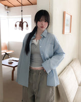 [U-BASIC] Rollin Button Round Sleeveless Top