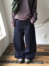 Celes Back Adjust Raw Denim Wide Pants