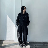 Stitch Back Slit Cropped Jacket