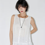 EYELET EMBROIDERY MINI ONE-PIECE  (White)
