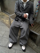 No.1582 wool 70 セットダートワイドスラックス (3color)