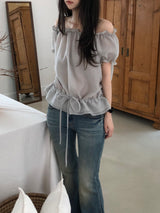 Powder Off-Shoulder Blouse (3 colors)