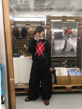No.1493 D roll-up button KNIT (3color)