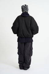 Coated crop padding blouson