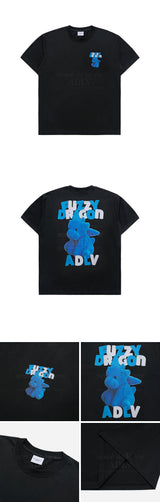 ファジーフォントドラゴン半袖Tシャツ BLACK