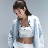 ボーイフレンド ルーズフィット シャツ Blue