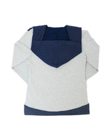 dot wrap layered hoodie / gray
