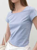 (Z-T-6808)ESSENTIAL SQUARE NECK TEE