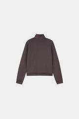 Jersey high-neck zip-up