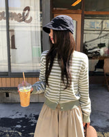 [ORIGINAL] Peb Stripe Knit Cardigan