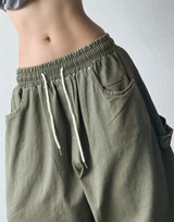 Turi Carpenter Rivet Balloon Cotton Washed Long Pants 4 Colors 