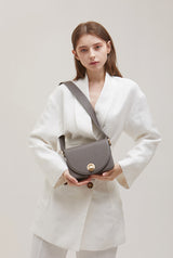 ISLE MINI shoulder leather bag / Mud Grey