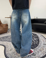 カエンダメージウォッシュ加工デニムパンツ