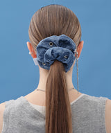 DENIM EYELET SCRUNCHIE