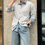 Cargo Pocket Denim Long Sleeve Shirt