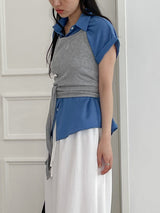 Monty Ribbed Wrap Halterneck Sleeveless