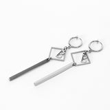 Men's Stick Earrings Surgical Steel_CLEF SQUARE STICK EAR