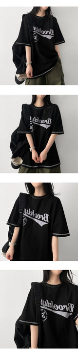 Roti Stitch Oversized Fit Short-Sleeved T-shirt