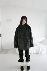 hood wool double coat(2colors)