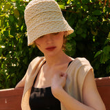 KNIT BUCKET HAT IVORY