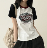 ロックレットカラーラグラン半袖Tシャツ