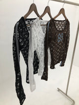 レースナンバー シアーロングスリーブTシャツ