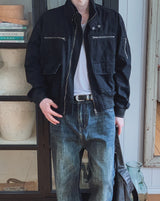 Kroven Vintage Zipper Crop Field Jacket