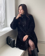 Betia High Neck Boucle Mustang Double Long Coat