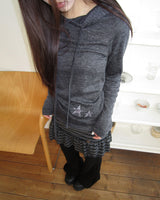 Teuin Star Patch Fleece Hooded Sweatshirt
