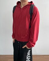 Roving Slub Cropped Hooded Zip-up