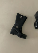 MARTIN FLATFORM BUCKLE BOOTS