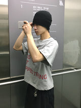 トライイングレタリングクロップ半袖Tシャツ 4C