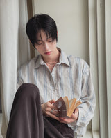 Senel Striped Over Fit Long Sleeve Shirt
