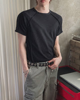 レイデン リブド カットアウト ショート スリーブ Tシャツ