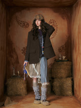 Wool Mix Loop Knit Warmer Socks