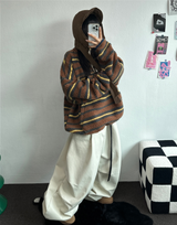 ツーピンタックリベットベルトバルーンロングパンツ🤎🖤💙3カラー