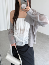 chiffon bandnig tube top (3color)