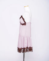 Shimmering Slip Lace Bustier Dress
