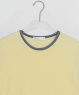 Lumiv Button Roll-up Color Matching Short Sleeve Tee