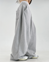 ❤ S-XL❤ サイドプリーツワイドバルーントレーニングパンツ