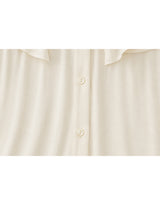 Leonie V-Neck Cape Tie Button Blouse Ivory