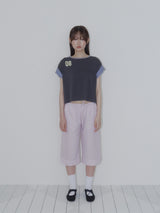 TULIP STRIPE CAPRI PANTS (PINK)