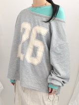 Numbering loose sweatshirt