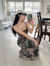 CHECK PATCH PRINTING LONG DRESS
