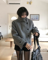 [wool 40%] スティンアルパカハイネックコート