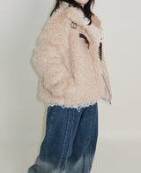 レイチェル 2ベルトディテールショート丈ファージャケット (Lining Quilted)